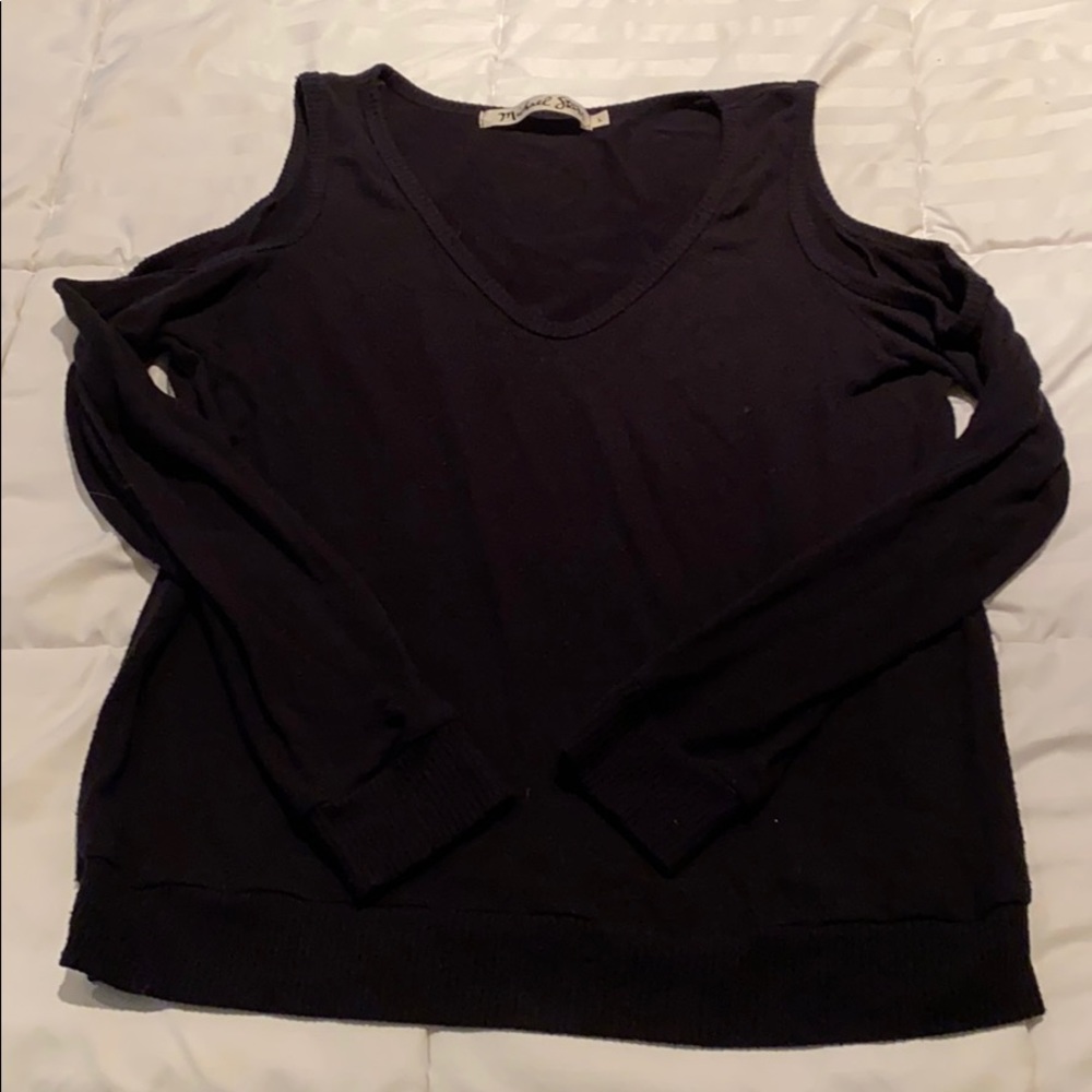 Michael stars open shoulder sweater